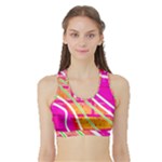 Pop Art Neon Wall Sports Bra with Border