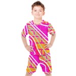 Pop Art Neon Wall Kids  Tee and Shorts Set