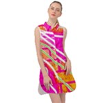 Pop Art Neon Wall Sleeveless Shirt Dress