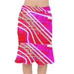Pop Art Neon Wall Short Mermaid Skirt