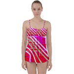 Pop Art Neon Wall Babydoll Tankini Set