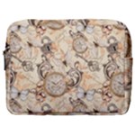 Clock Butterfly Pattern Make Up Pouch (Large)