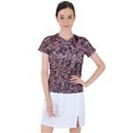 Red Leaves Photo Pattern Women s Sports Top