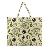 Folk flowers art pattern Floral abstract surface design  Seamless pattern Zipper Large Tote Bag