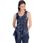 Geometric Dark Blue Abstract Print Pattern Sleeveless Tunic