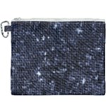 Geometric Dark Blue Abstract Print Pattern Canvas Cosmetic Bag (XXXL)