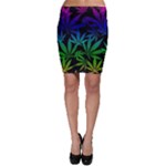 Weed Rainbow, Ganja leafs pattern in colors, 420 marihujana theme Bodycon Skirt