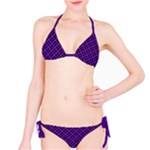 Purple, black and yellow color plaid, retro tartan pattern Classic Bikini Set