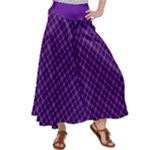 Purple, black and yellow color plaid, retro tartan pattern Satin Palazzo Pants