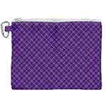 Purple, black and yellow color plaid, retro tartan pattern Canvas Cosmetic Bag (XXL)