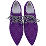 Purple, black and yellow color plaid, retro tartan pattern Pointed Oxford Shoes