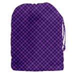 Purple, black and yellow color plaid, retro tartan pattern Drawstring Pouch (3XL)