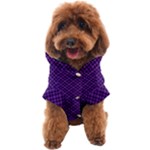Purple, black and yellow color plaid, retro tartan pattern Dog Coat