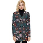 Rose Floral Button Up Hooded Coat 