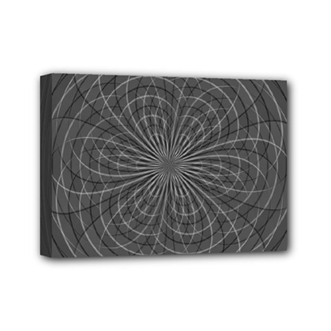 Abstract spirals, spiral abstraction, gray color, graphite Mini Canvas 7  x 5  (Stretched) from ArtsNow.com