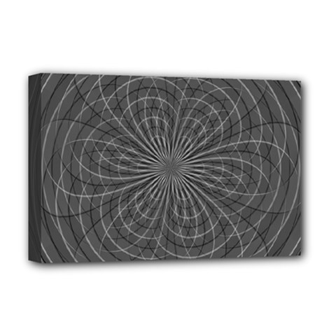 Abstract spirals, spiral abstraction, gray color, graphite Deluxe Canvas 18  x 12  (Stretched) from ArtsNow.com