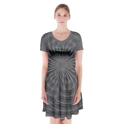 Abstract spirals, spiral abstraction, gray color, graphite Short Sleeve V