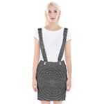 Abstract spirals, spiral abstraction, gray color, graphite Braces Suspender Skirt