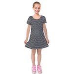 Abstract spirals, spiral abstraction, gray color, graphite Kids  Short Sleeve Velvet Dress