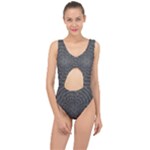 Abstract spirals, spiral abstraction, gray color, graphite Center Cut Out Swimsuit