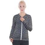 Abstract spirals, spiral abstraction, gray color, graphite Casual Zip Up Jacket