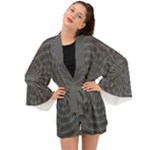 Abstract spirals, spiral abstraction, gray color, graphite Long Sleeve Kimono
