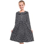Abstract spirals, spiral abstraction, gray color, graphite Kids  Midi Sailor Dress