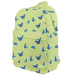 Blue butterflies at lemon yellow, nature themed pattern Classic Backpack