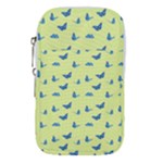 Blue butterflies at lemon yellow, nature themed pattern Waist Pouch (Large)