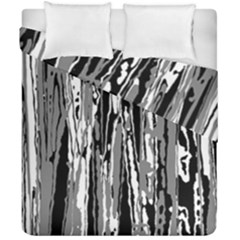 Black And White Abstract Linear Print Duvet Cover Double Side (California King Size) from ArtsNow.com