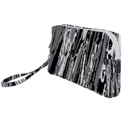 Black And White Abstract Linear Print Wristlet Pouch Bag (Small) from ArtsNow.com