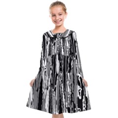 Black And White Abstract Linear Print Kids  Midi Sailor Dress from ArtsNow.com