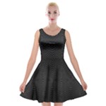 Black And White Kinetic Design Pattern Velvet Skater Dress