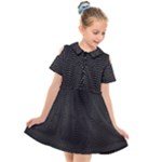 Black And White Kinetic Design Pattern Kids  Short Sleeve Shirt Dress