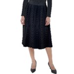 Black And White Kinetic Design Pattern Classic Velour Midi Skirt 