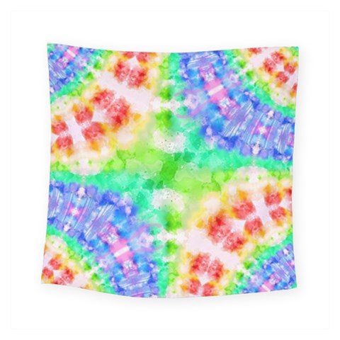 Tie Die Look Rainbow Pattern Square Tapestry (Small) from ArtsNow.com