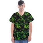 Jungle Camo Tropical Print Men s V-Neck Scrub Top