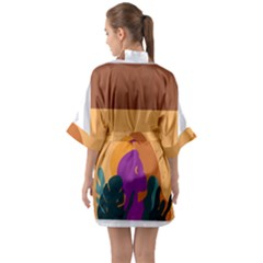 Half Sleeve Satin Kimono  