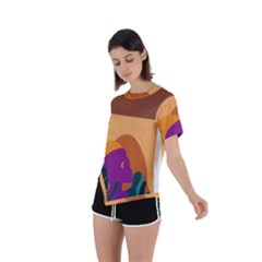 Asymmetrical Short Sleeve Sports T-Shirt 