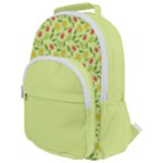 Vector Fruits pattern, pastel colors, yellow background Rounded Multi Pocket Backpack