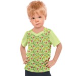 Vector Fruits pattern, pastel colors, yellow background Kids  Sports Tee