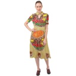 Ukhamba Keyhole Neckline Chiffon Dress