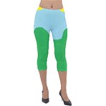 Summer Day Lightweight Velour Capri Leggings 