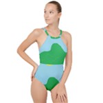 Summer Day High Neck One Piece Swimsuit