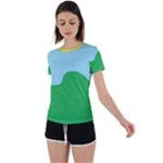 Summer Day Back Circle Cutout Sports Tee