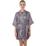 Shine Shape Half Sleeve Satin Kimono 