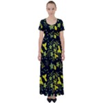 Folk flowers art pattern Floral  surface design  Seamless pattern High Waist Short Sleeve Maxi Dress