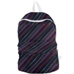 Dark Multicolored Striped Print Design Dark Multicolored Striped Print Design Foldable Lightweight Backpack