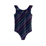 Dark Multicolored Striped Print Design Dark Multicolored Striped Print Design Kids  Frill Swimsuit