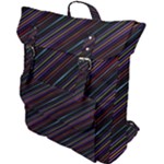 Dark Multicolored Striped Print Design Dark Multicolored Striped Print Design Buckle Up Backpack